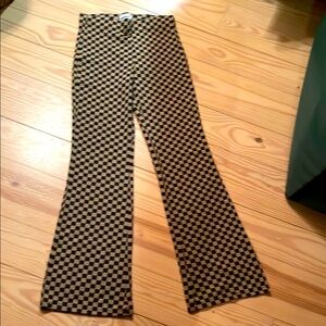 Urban Outfitters Checkered Flare Pants- Knit